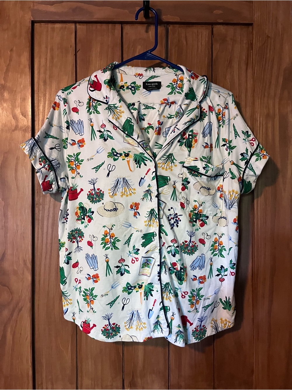 kate spade White Garden Print Short Sleeve Pajama Set